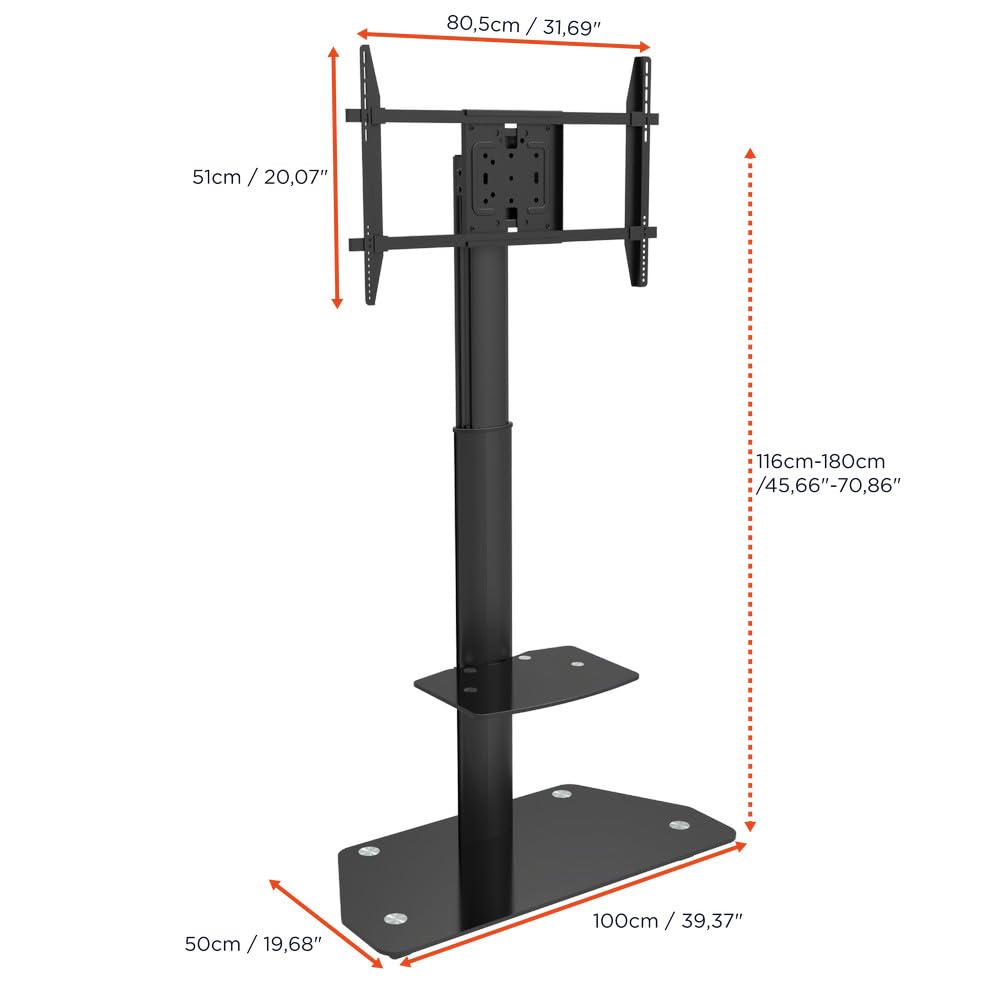 celexon Pro Displayständer/Rollwagen Portrait | 32-70" | verstellbar 64cm