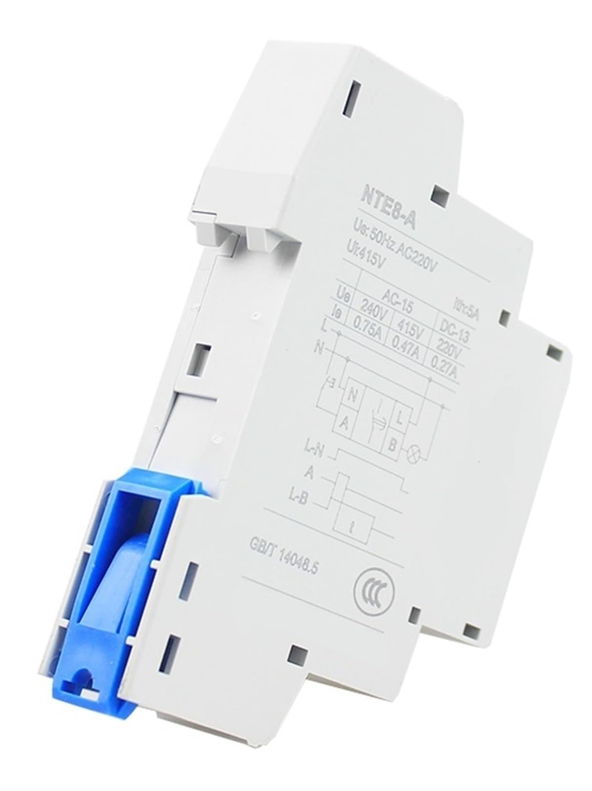 Relais de commande NTE8-A 48-480S temporisé avec fixation rail DIN 220V