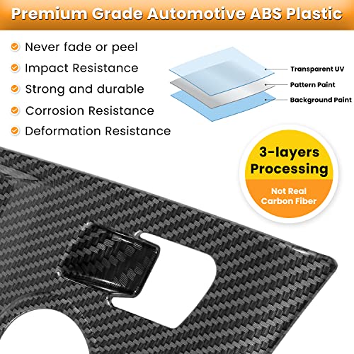 Carbon Fiber Look Control Gears Panel Protective Cover For Chevrolet Corvette C7 Z06 Z51 ZR1 Stingray Grand Sport 2014 2015 2016 2017 2018 2019 Interior Accessories Shift Box Trim Manual Gear (Black) by E-cowlboy - Used condition - Image 6