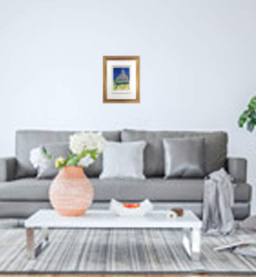 Amazon.co.jp: 絵画 版画 ゴッホ 額付き 『オーヴェルの教会