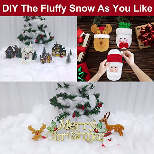 Fake Snow Decorations, 75 Sqft Fiber Fluffy Christmas Artificial Snow Cotton For Indoor Home Christmas Decor Village Tree Winter Mantle Displays Fake Snow For Winter Christmas Tree Holiday (25 Oz) #TOP6