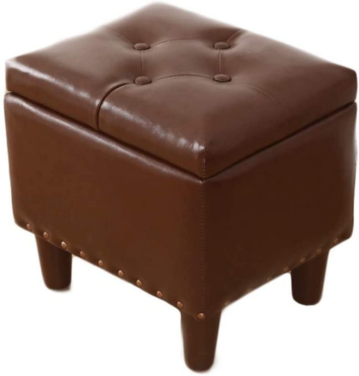 Repose-pieds ottoman avec rangement en cuir pour décoration