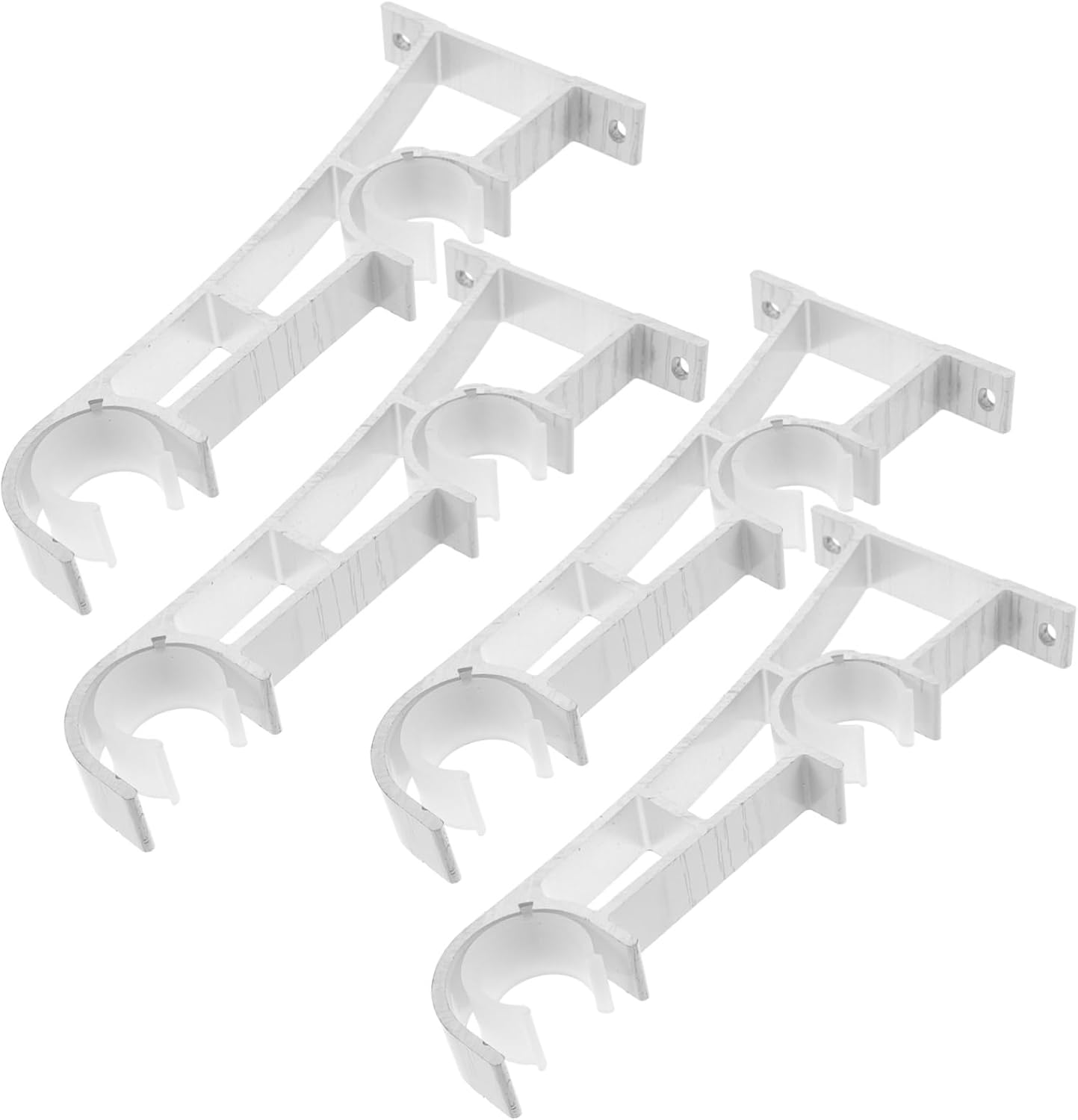 Zerodeko 4pcs Curtain Rod Bracket Holder for Wall Double Wall-Mounted Support for Drapery Rods Easy to Install Sturdy Design Matte White Suitable for Various Curtain Types