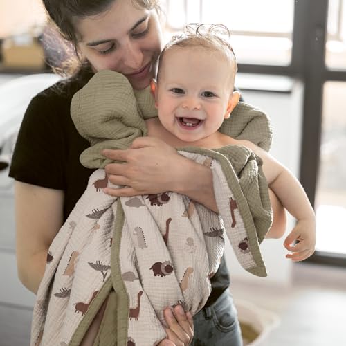 Image of lulumoon Muslin Baby Blanket for Boys: Cotton Toddler Blanket for Daycare