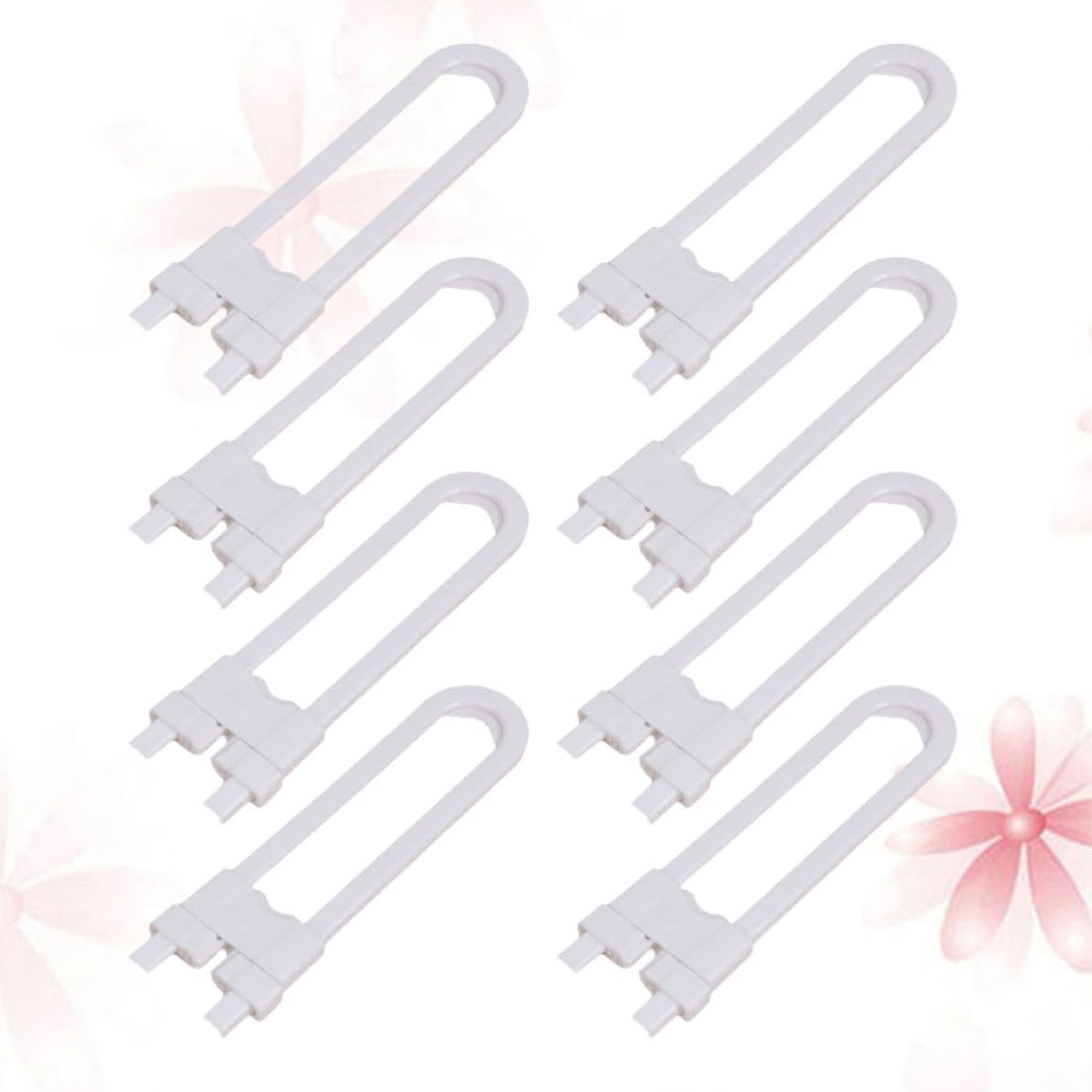 8pcs Safety Locks for Cabinets and Refrigerators, White Abs Material, No Drilling Installation, Prevents from Opening Doors, for Home Safety and Childproofing