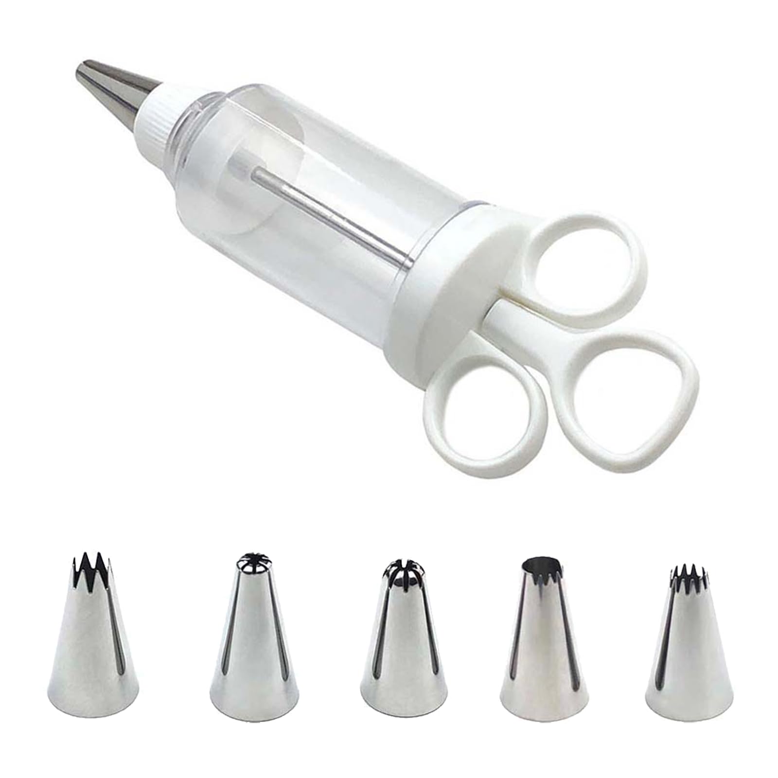 Kuchen Dekorieren Pistole, Frosting Rohr Kit, mit 6 Edelstahl Rohr Tipps, Dessert Dekorieren Spritzen Set, Geeignet für Kuchen Keks Dekorieren Küche Backen, Rohr Taschen und Tipps Set (Großes Set)