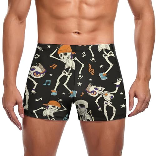 Boxer de bain homme squelette de musique anti frottement pour piscine