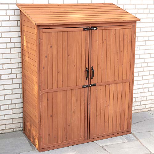Leisure Season SPC5187 Storage Shed with Pull Out Crates - Brown - Indoor Outdoor Tool Cabinet - Wooden Utility Organizer for Backyard, Garage and Garden - Functional Decor for Housing Accessories Leisure Season SPC5187 Storage Shed with Pull Out Crates - Brown - Indoor Outdoor Tool Cabinet - Wooden Utility Organizer for Backyard, Garage and Garden - Functional Decor for Housing Accessories