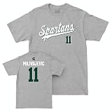 NIL Store Alessio Milivojevic MSU Football Sport Grey Script Tee