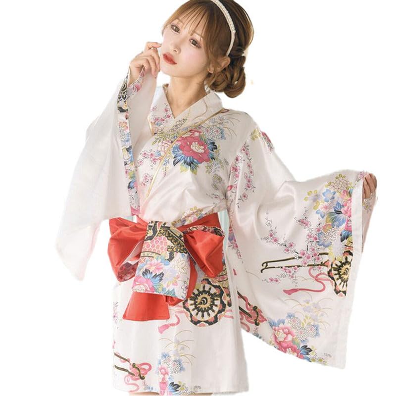 Amazon.co.jp: [LoveRich] ラブリッチ サテン和柄花魁ミニ着物ドレス