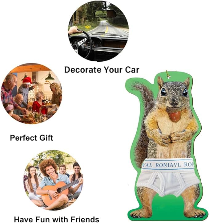 Image of RONIAVL Squirrel in Underpants Deluxe Air Freshener(4Pcs)
