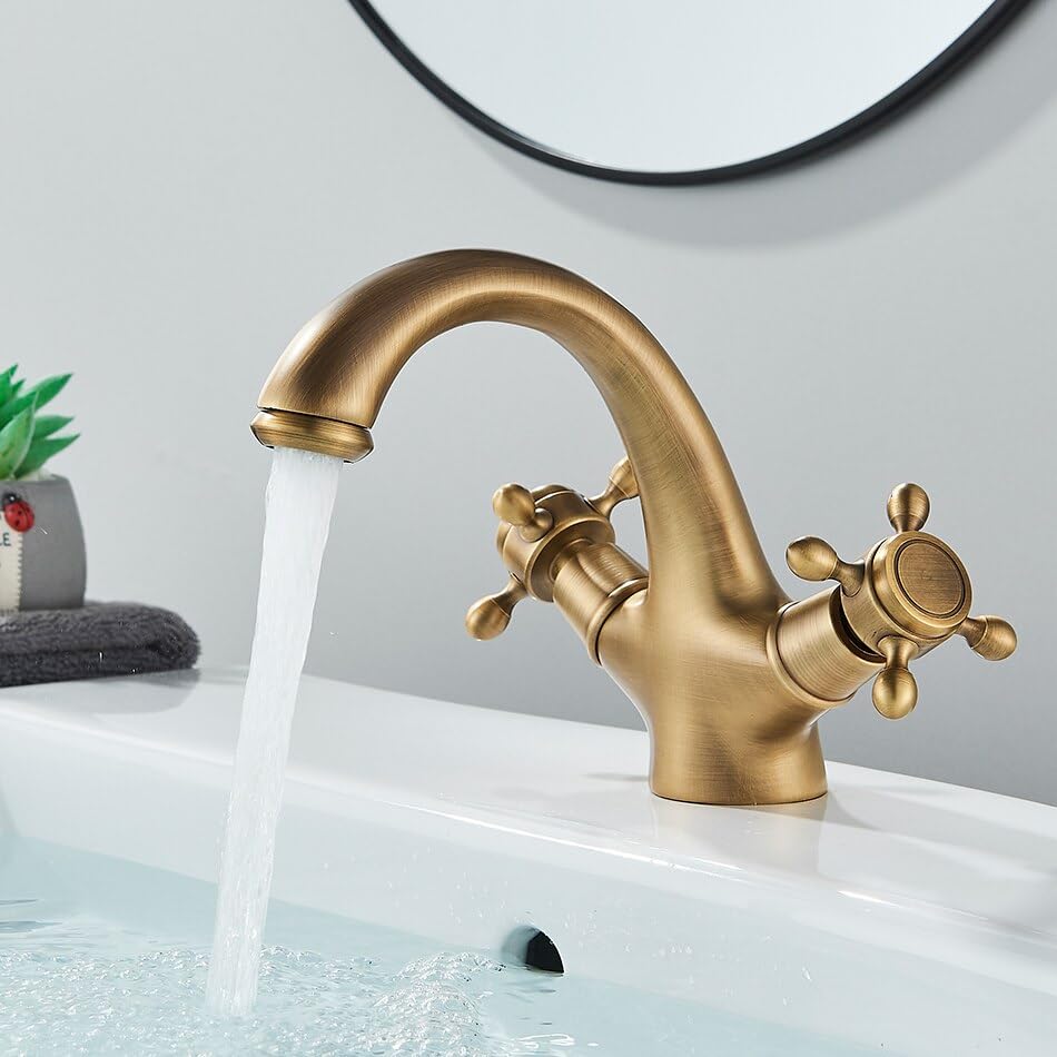 Mitigeur monotrou bain laiton doré pour une ambiance spa rétro à la maison