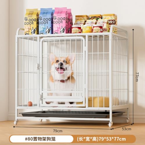 Lapakey犬 ゲージ 屋根付き 大型犬 ペット キャスターペット 犬 中型犬 犬用ケー 犬のケージ 引き出しトレー 強化高耐久 犬小屋 組立簡単 頑丈 室内外兼用ペット Lサイズ 兼用 犬 猫 トレー付き 折り畳み式 持ち手付き 移動便利 犬小屋 スチ