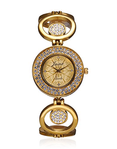 JAINX Jainx Analogue Women's Watch (Gold Dial Gold Colored Strap)