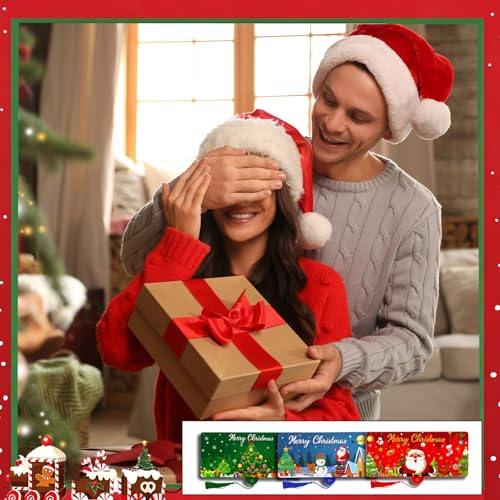 HICOHAND Weihnachts-Geldkartenhalter, 6 Stück Weihnachts-Geldkartenhalter mit 10 Fächern, festliches Bargeld, Überraschung, Geschenk, Organizer mit Quaste, Weihnachts-Partyzubehör