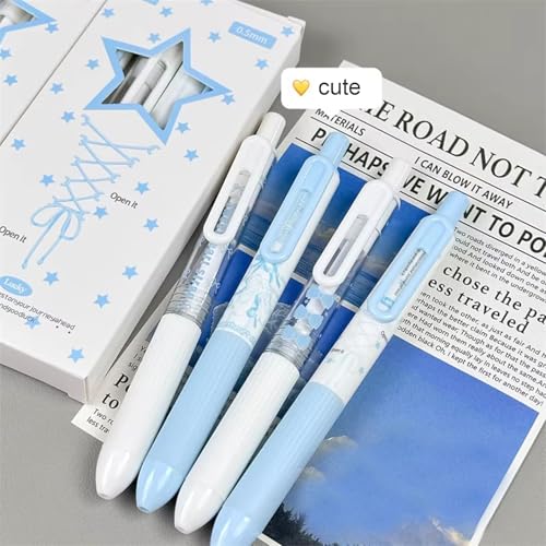 4 bolígrafos retráctiles de gel MOZXIRZ negro 0.5 mm miniatura 5