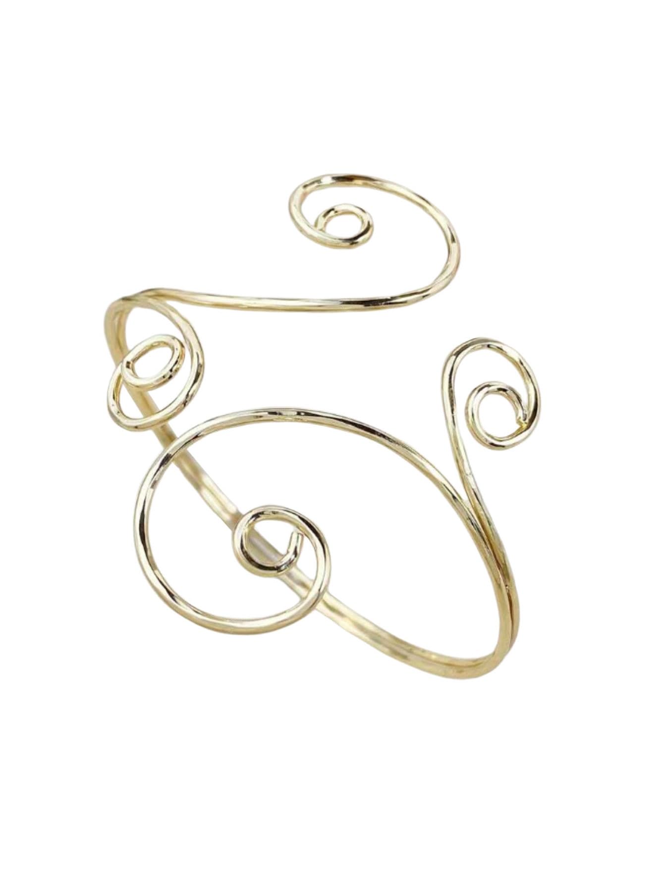 MakeMeChic Women's Bracelets Arm Cuff Upper Arm Flower Gold Bangles Jewelry