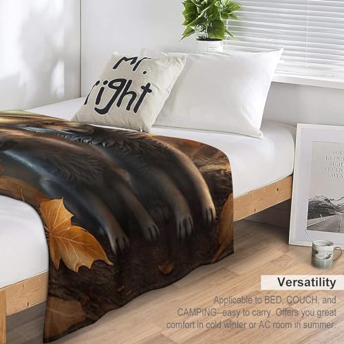 Couverture en loup 3D impression flannel moelleuse pour lit toutes saisons