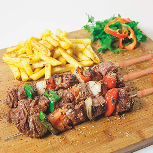 Hemoton Conjunto de 12 peças de palitos de churrasco de aço inoxidável, reutilizáveis, longos espeto