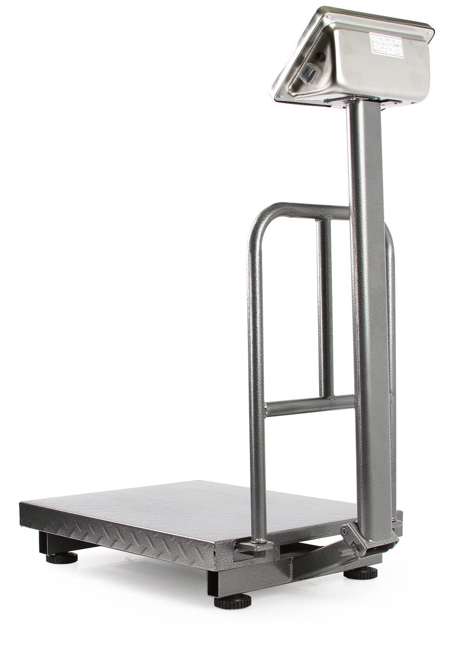 Báscula electrónica industrial con pantalla digital de acero, plataforma comercial plegable (300 kg)