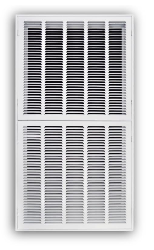 HVAC Premium 20" X 40" Steel Return Air Filter Grille for 1" Filter - Fixed Hinged - HVAC DUCT COVER - Flat Stamped Face - White [Outer Dimensions: 22
