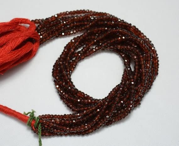 Perles en grenat 3.5mm pour fabriquer des bijoux bohèmes et élégants