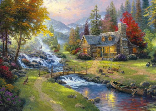 Thomas Kinkade Gibsons Puzzle - Mountain Paradise 1000 pieces