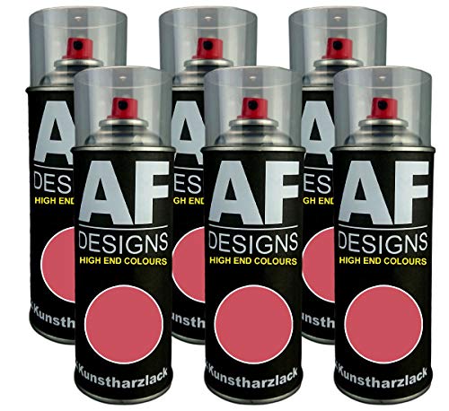 Alex Flittner Designs 6X Plástico Revestimiento Pintura en Espray Laca Colorida Lata de Aerosol RAL3017 Rosa Brillante Mate - RAL3017 Rosa Seda Mate