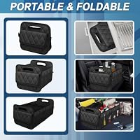 Deosk Car Trunk Organizer for SUV, Car Organizers and Storage with Reinforced Handles, Car Accessories for Women/Men 50LWaterproof Polyester Trunk Organizer, Black — image 4