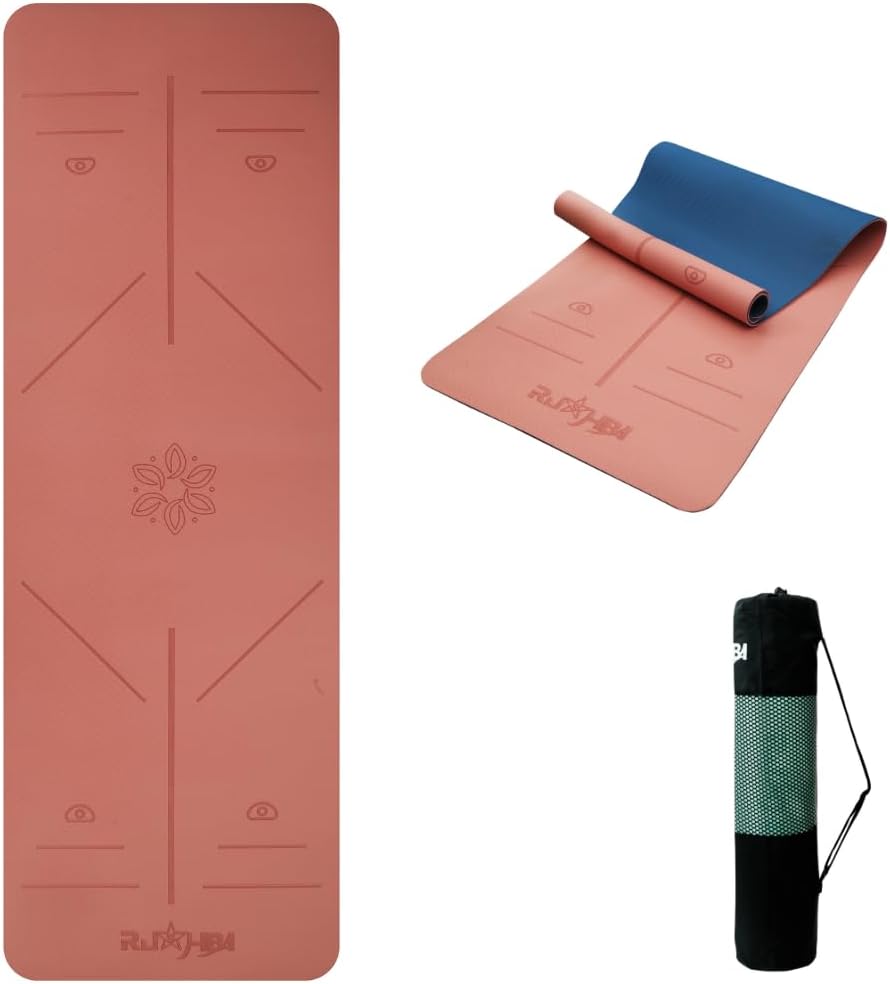 Yoga Mat Non-Slip Yoga Mat for Training and Gym Exercise & Fitness Mat Travel-Friendly Workout Mat – Yoga & Fitness Mat (Pink, Blue)