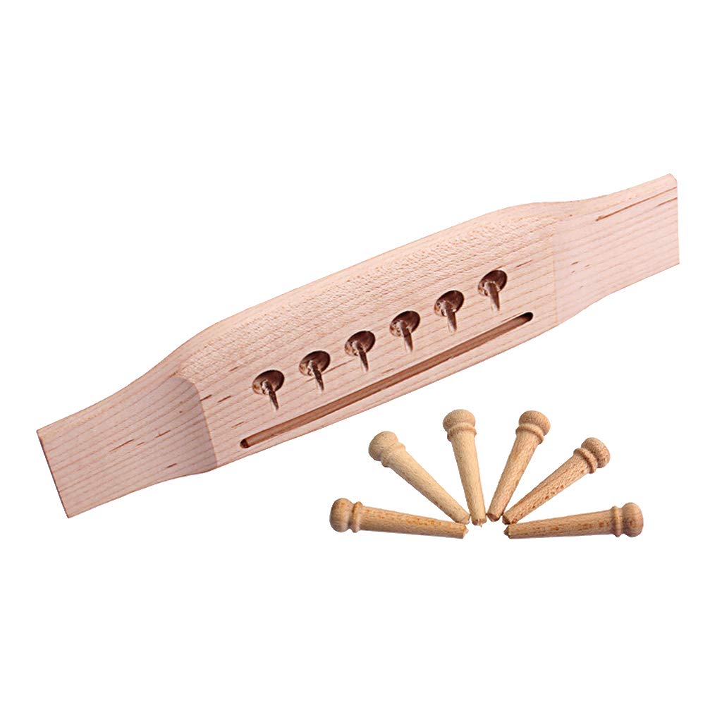 FLAWISH 1 Set Maple Guitars Bridge with Bridge Pins for Acoustic Guitar