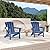 Yaheetech Folding Adirondack Chair Outdoor, HDPE Weather Resistant with Cup/Mobile Phone Holder for Deck, Patio, Pool, Backyard, 380lb Weight Capacity, Easy Assembly, Navy Blue
