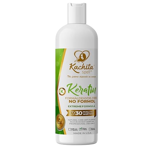Miniatura 4 de Tratamiento de queratina brasileña sin formaldehído Kachita Spell alisadores de cabello 32 onzas 1 litro sin formol fabricado en Estados Unidos
