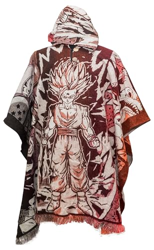 Poncho Alpaca Anime Gohan Transfromation Goku Handmade Ecuador Soft and Warm+Cover Bag