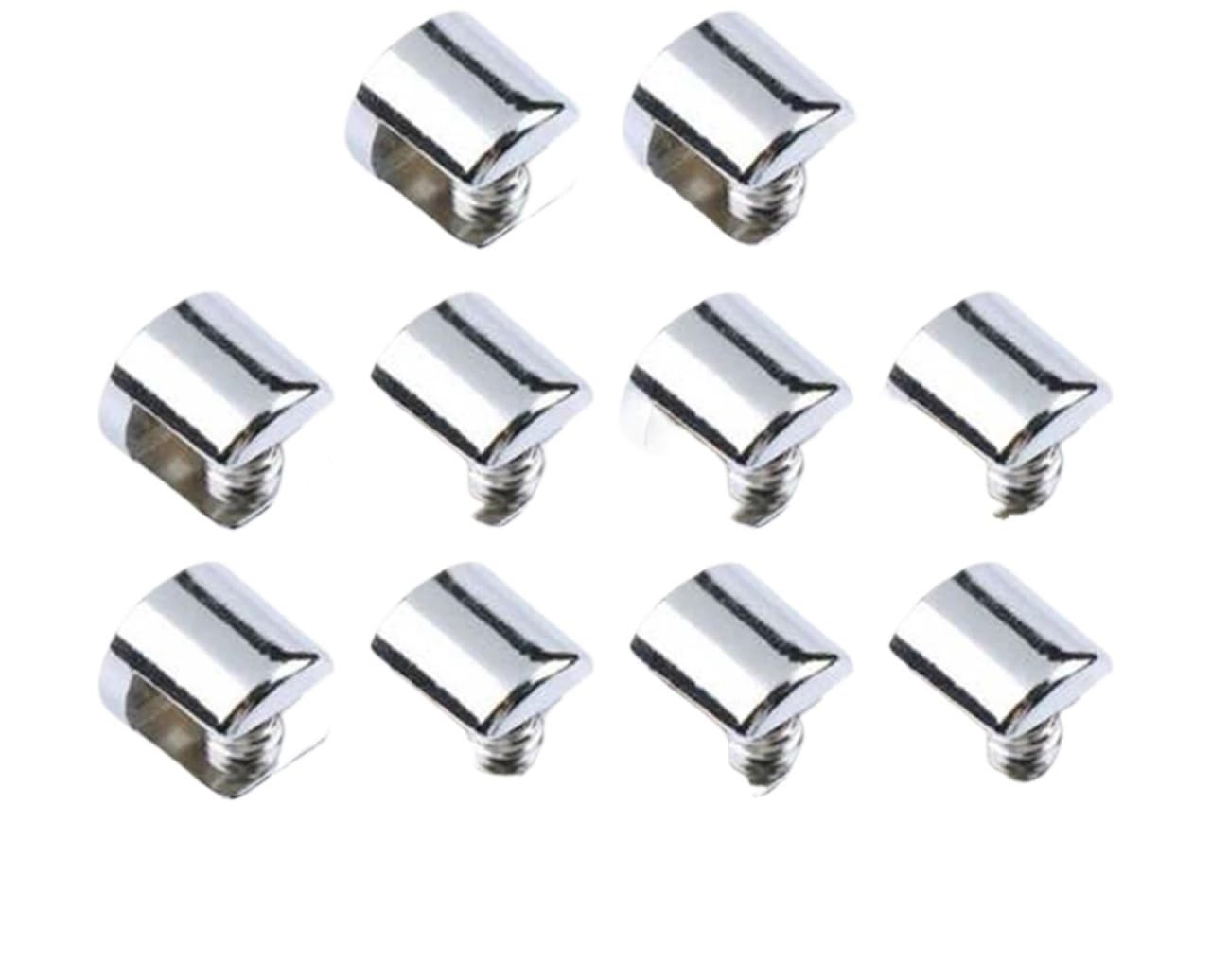 10pc 6-8mm Glass Shelf Support Clamp Brackets Clip Chrome Shelves Bathroom Mirror Tight Clips Holder for Glass