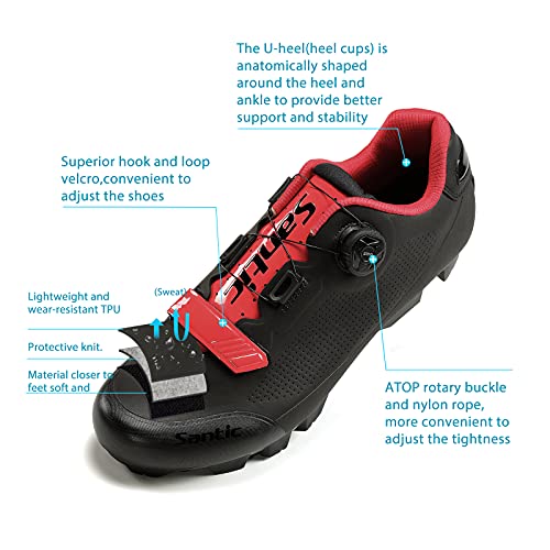 Santic Men's SPD Mountain Bike Lock Shoes MTB Cycling Accessories Breathable Self-Locking Shoes2