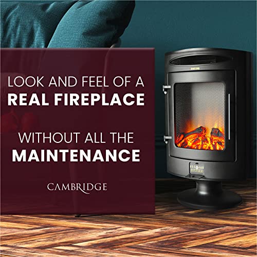 Cambridge 20 In. Free Standing Electric Fireplace, 1500W, With Realistic Log Display, And Adjustable Heater #TOP3
