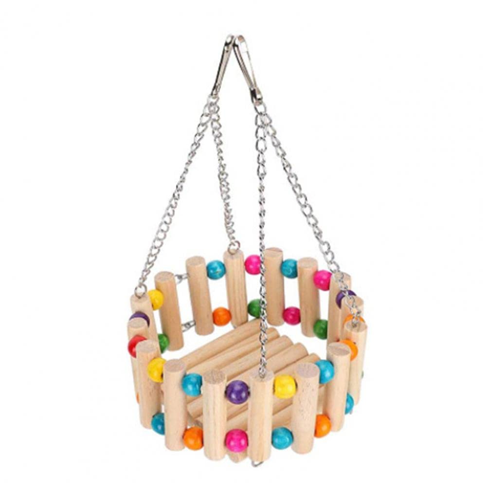 B3F7M4R9J2 Bird perch Bite Resistant Portable Hanging Stairs Pet Parrot Chew Toy for Small Birds