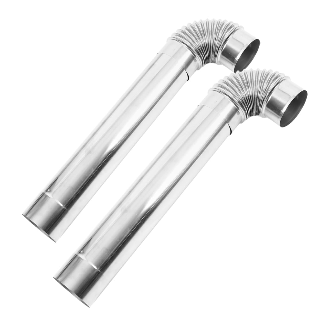 Tubo Fumaria Inox per Stufa Legna, Prolunga Stufa 2 Pezzi | Acciaio Inossidabile Argento, Uso Esterno e Riscaldamento Domestico, Ventilazione Fumi Potenziata