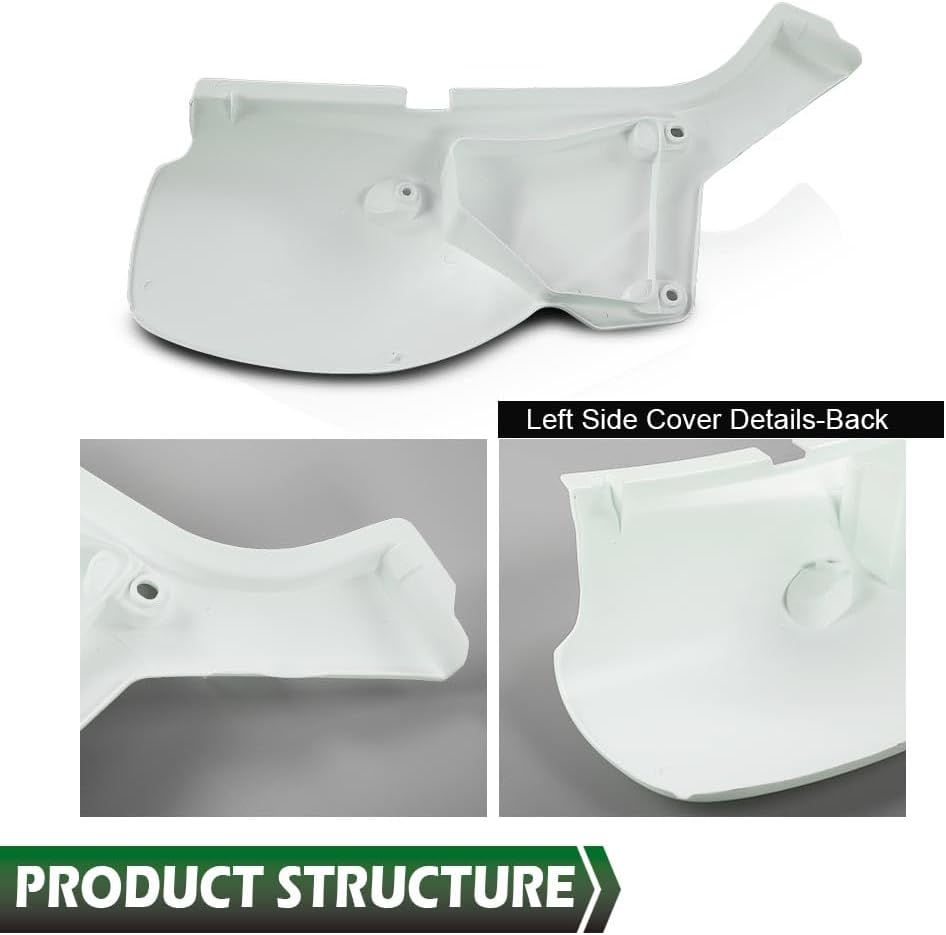 GRAND ORANGE Left & Right Side Panels Set Fairing Cover Compatible with Honda XR650L (Shasta White) 1993-1999/Fit Honda XR650L (Ross White) 2000-2021 83620-MY6-920ZB, 83520-MY6-920ZB