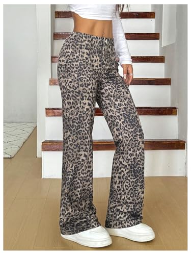 Floerns Women's Solid High Waisted Stretch Pants Straight Leg Pants with Flap Pockets4