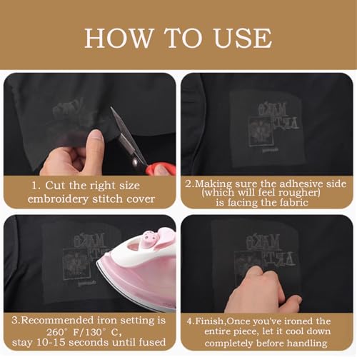 Image of Seneme Soft & Cozy Embroidery Stitch Cover 12 inch x 12 Yd Fusible Stabilizer for Machine Embroidery Covering Scratchy Stitches (White Light Weight)