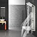 Happybuy 5 in1 Shower Panel Tower System Brushed Silver Stainless Steel Multi-Function Shower Panel with Spout Rainfall Waterfall Massage Jets Tub Spout Hand Shower for Home Hotel Resort Split Type