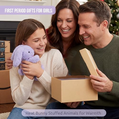 Image of Microwaveable Lavender Bunny Plush, Heated & Lightly Weighted Stuffed Animal Plush Toy, Faux Rabbit Fur, Scented Buddy for Soothing Relaxation, Hand Warmer Gift for Adults 18+, Purple 7 Inch