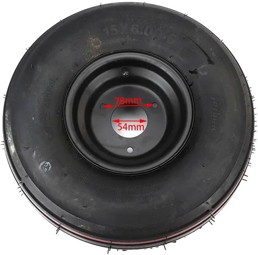 15x6.00-6 Tubeless Tire Wheel 15 * 6.00-6 Vacuum Tyre with Wheel Hub Fit for 168CC Go Kart ATV Motorcycle Accessories