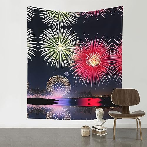 Tapisserie murale feu d'artifice drap d&eacute;coratif BROLEO tenture murale 152 cm