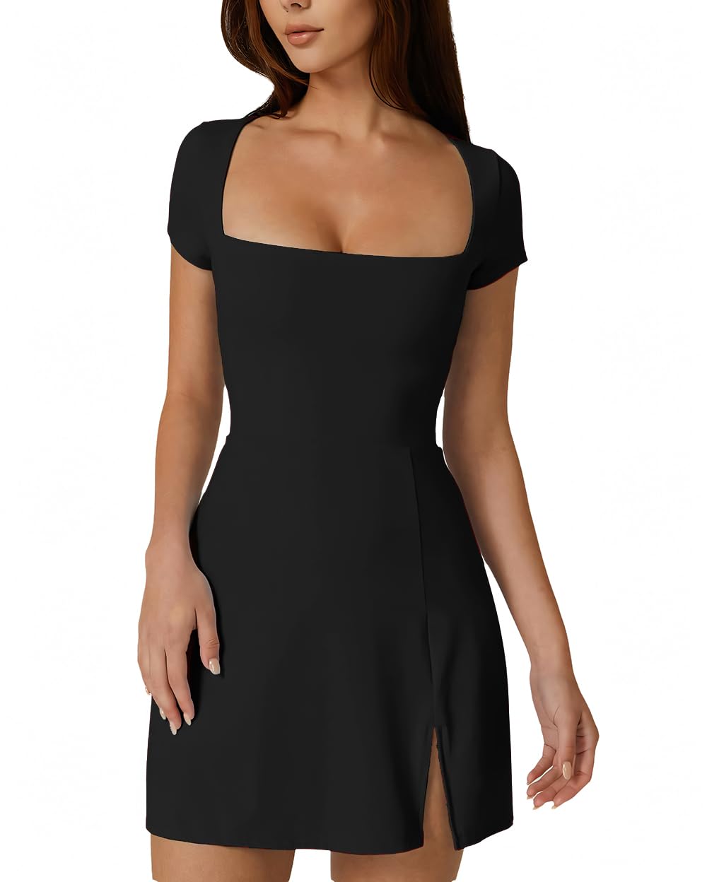 Vozobi Womens Slim Fit Bodysuit Bodycon Mini Dress Cocktails Skirt - 4