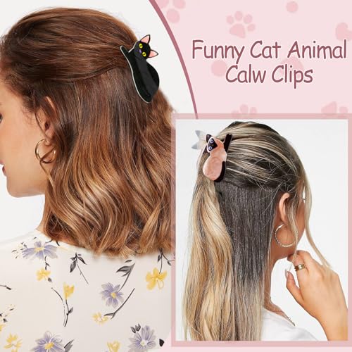 6 Pinzas para cabello con diseño de gato para mujer miniatura 4