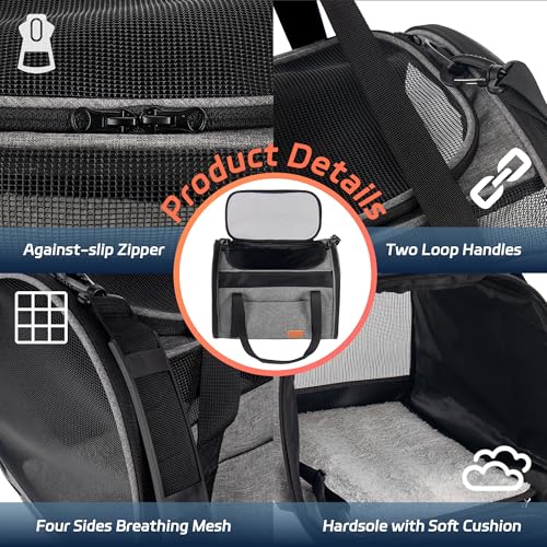 Cat-Carrier-for-Large-Cats-20-lbs-Breathable-Mesh-Pet-Travel-Carrier-Soft-Sided-Cat-Bag-Airline-Approved-Washable-Pet-Carrier-for-Small-Dogs-Puppies-Portable-Foldable-Storage-Cat-Carrier