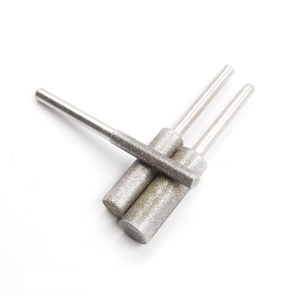 Diamentowa Głowica Szlifierska Walcowa Ziarnistość 240 6-40mm, Powlekane Frezy do Kamieniarstwa Szkła, Akcesoria do Narzędzia Obrotowego Trzonek 6-8mm (1 Sztuka)(12mm)